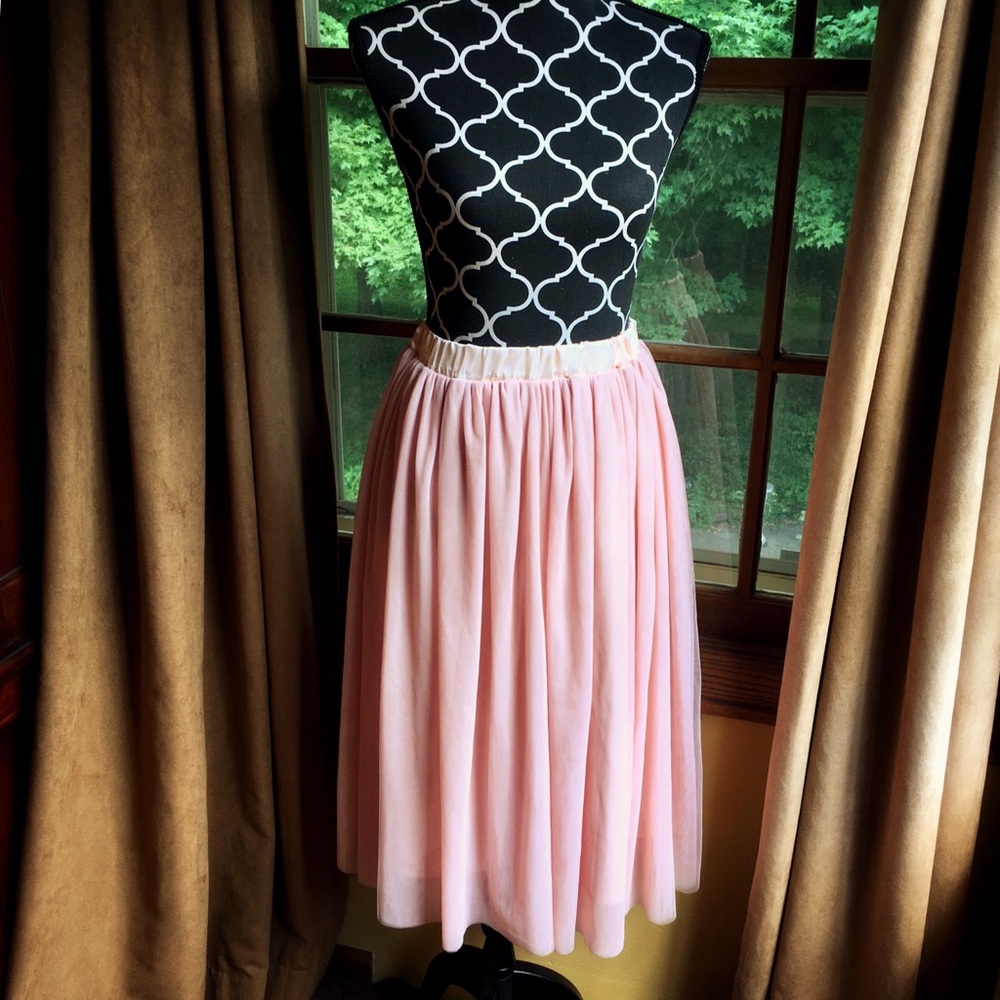 Dusty rose tulle skirt